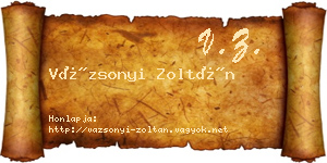 Vázsonyi Zoltán névjegykártya