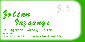 zoltan vazsonyi business card